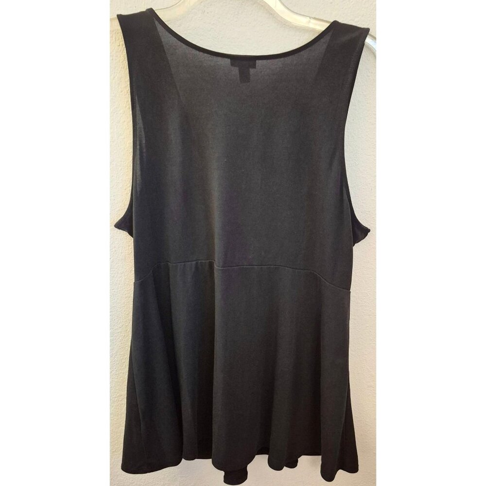 Torrid Black Surpice Neckline V Neck Sleeveless Modal Tunic Top Size 2X GUC - Picture 4 of 7